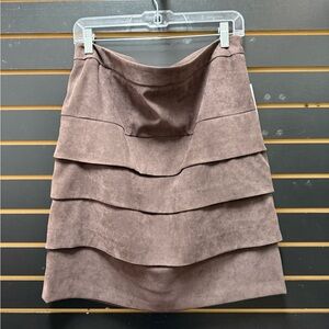 Larry Levine Stretch Tiered Brown Skirt Size 10 NWT